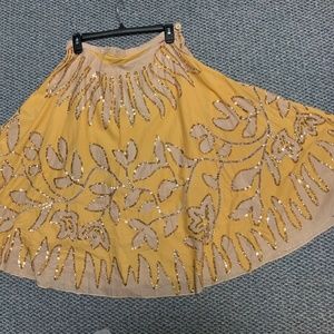 Boston Proper, yellow sequin skirt size 8